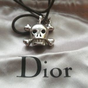 DIOR Diamond Tete De Mort Skull Pendant